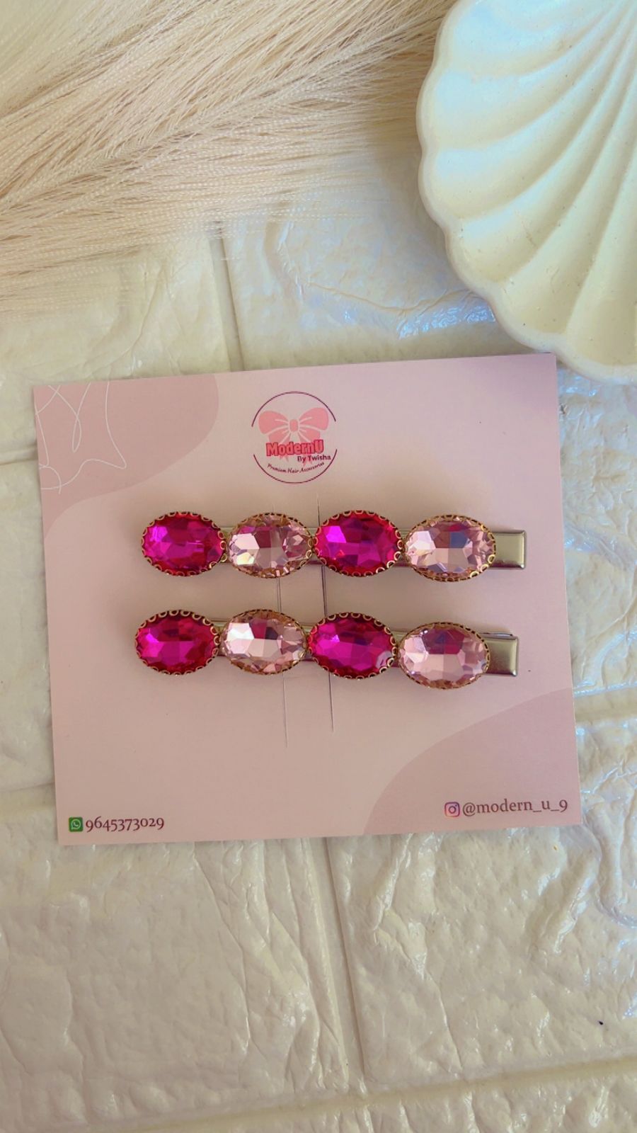 Pink Aura- Hair Pin (Set of 2)
