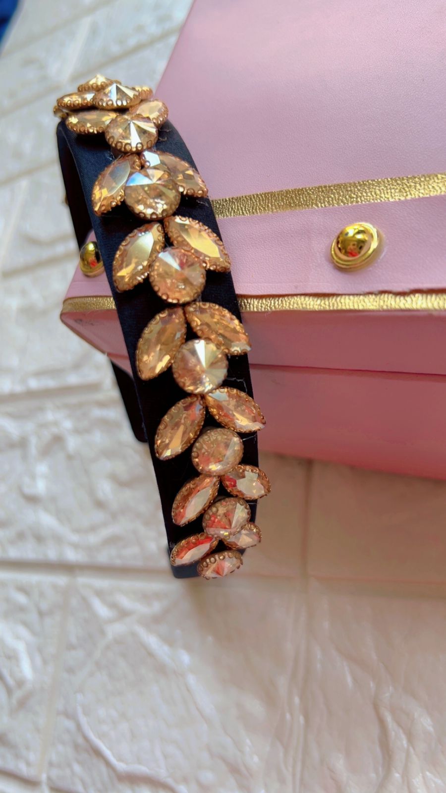 Crystal Leaf Charm- Hairband