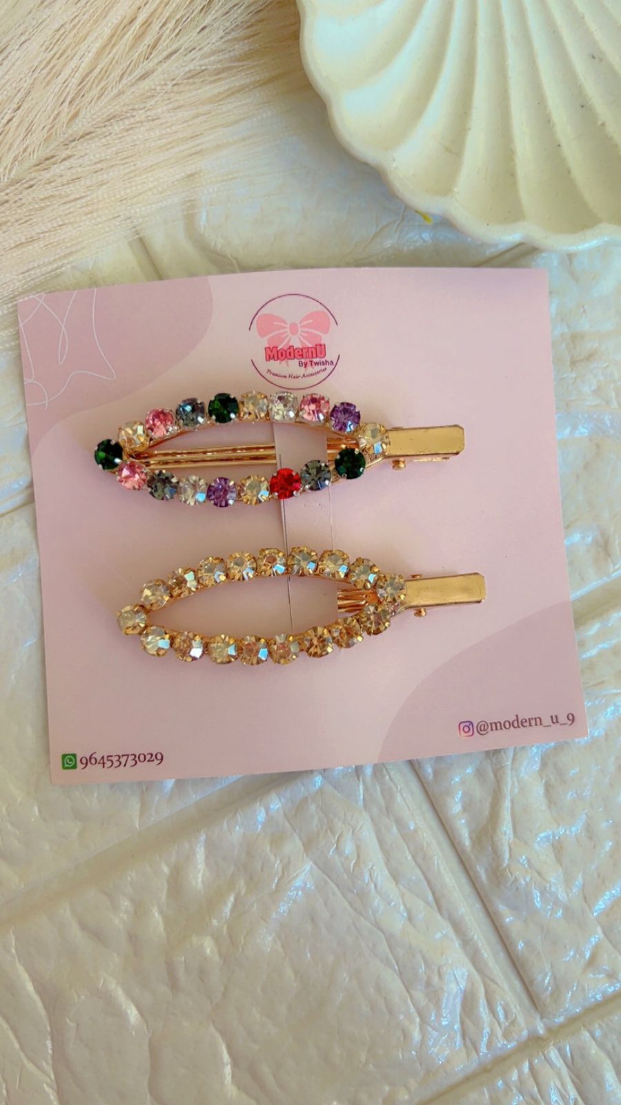 Aurora Spark Oval Pin - Hair Pin ( Set of 2 Pins)