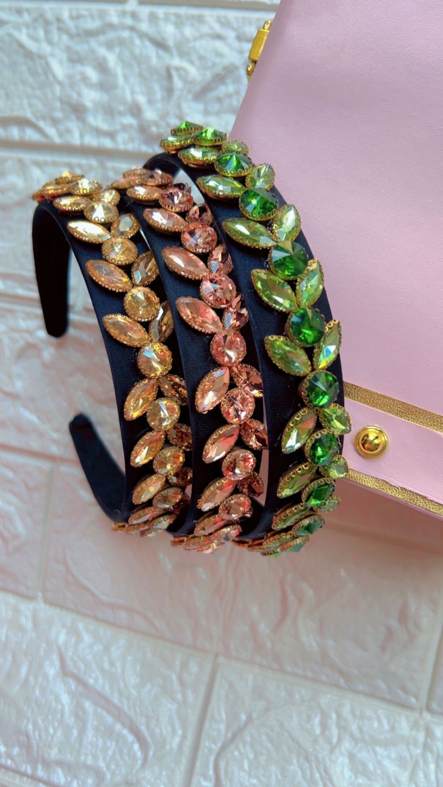 Crystal Leaf Charm-  Hairband