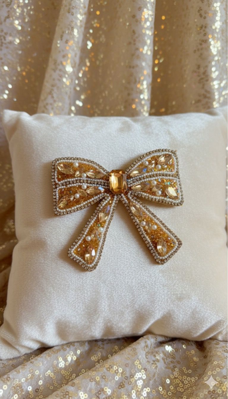 Golden Glow - Embellished Bow