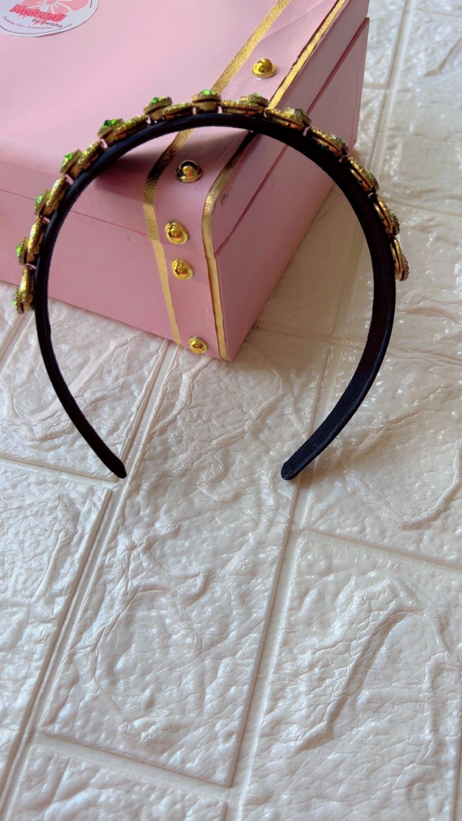 Crystal Leaf Charm-  Hairband