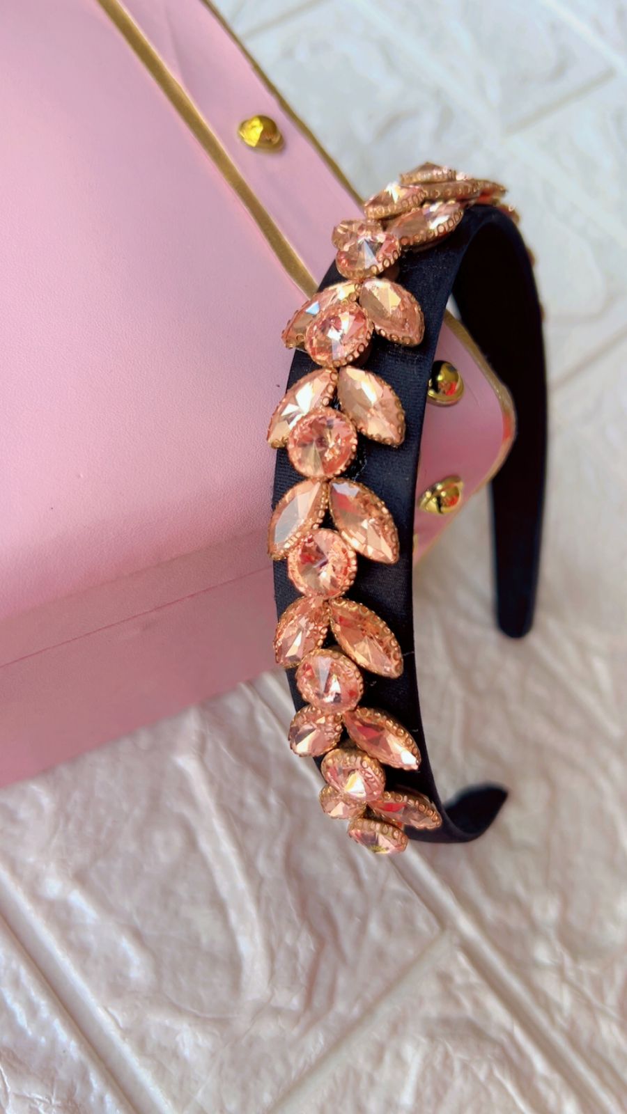 Crystal Leaf Charm-  Hairband