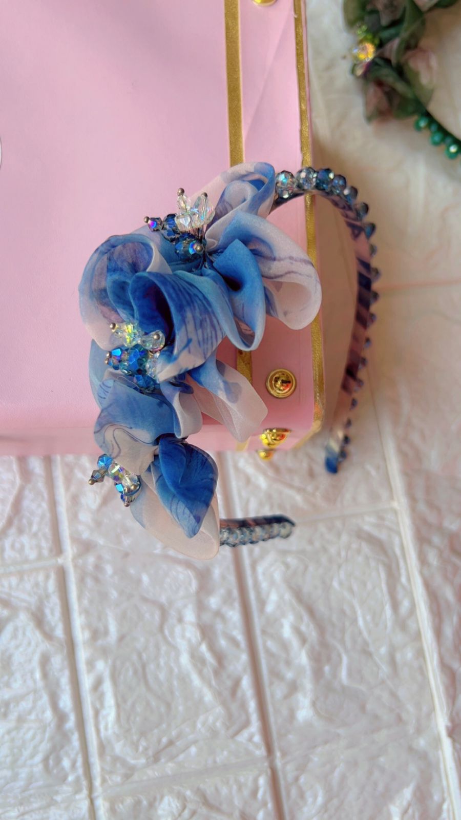 Floral Crystal Organz -  Hairband