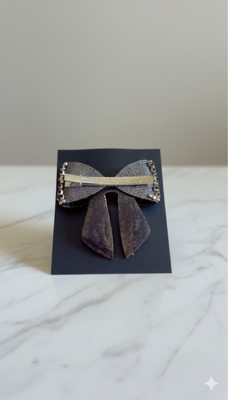 Noir Elegance - Embellished bow
