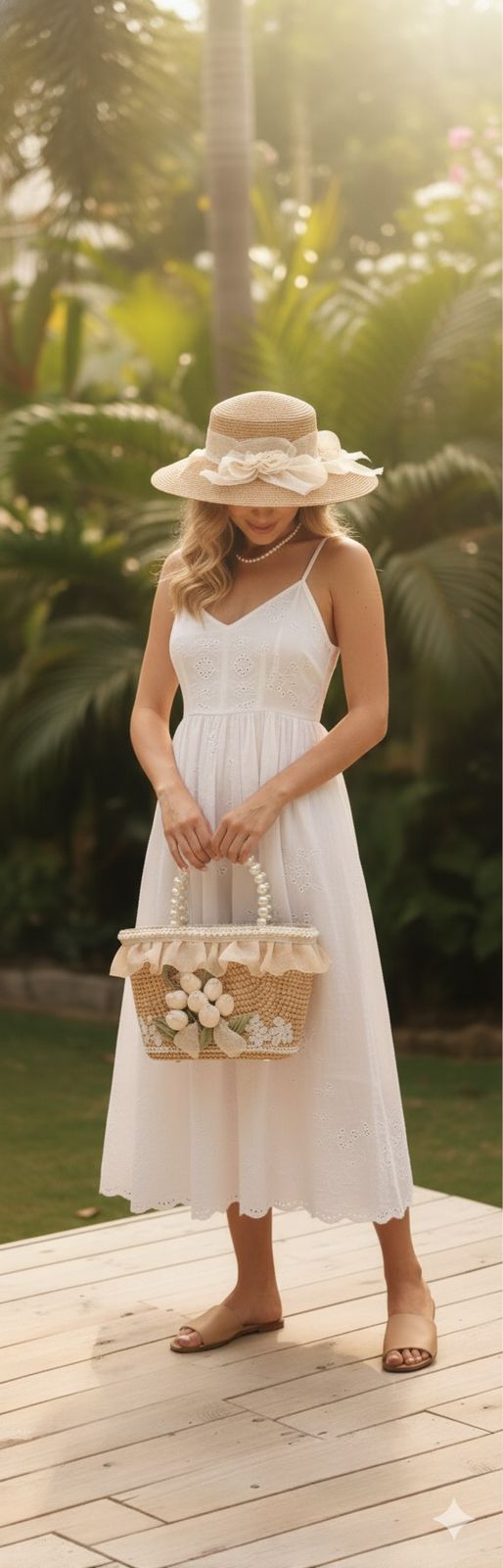 Princess Elara Tulip Jute Bag & Hat Combo