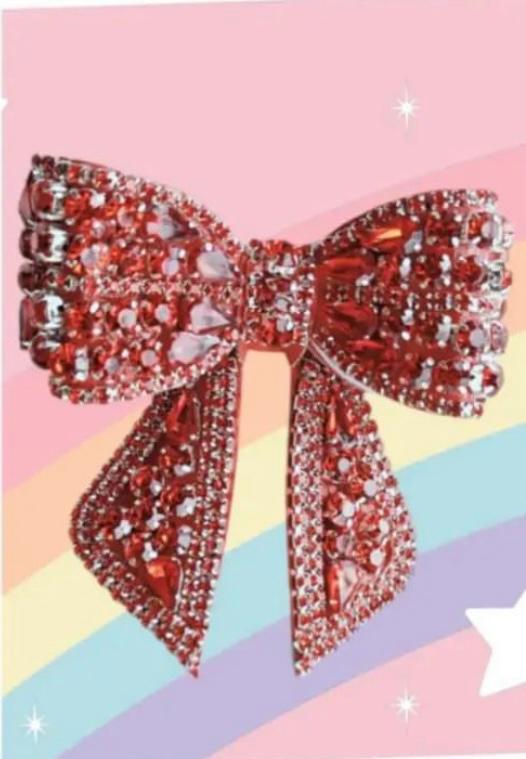 Red Luxe - Bow/ Embellished Bow/ Bejeweled Bow
